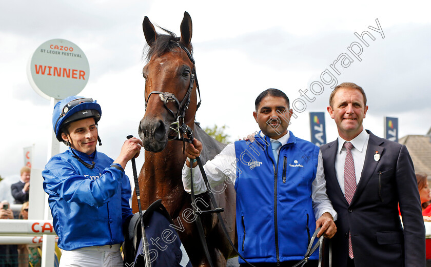 Adayar-0010 
 ADAYAR (William Buick) with Charlie Appleby after The Hilton Garden Inn Doncaster Conditions Stakes
Doncaster 8 Sep 2022 - Pic Steven Cargill / Racingfotos.com