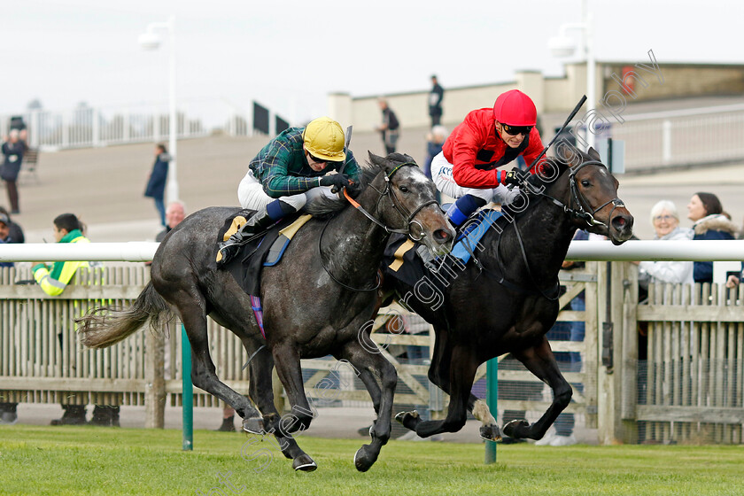 Shemozzle-0004 
 SHEMOZZLE (left, Hector Crouch) beats SO LOGICAL (right) in The racingtv.com Fillies Restricted Novice Stakes
Newmarket 25 Oct 2023 - Pic Steven Cargill / Racingfotos.com