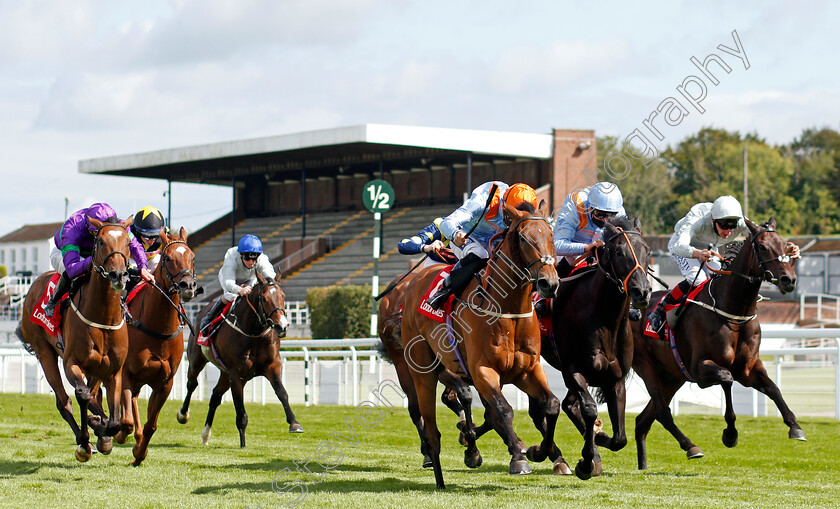 Cold-Stare-0001 
 COLD STARE (centre, Harry Bentley) beats MAGICAL WISH (2nd right) in The Brian Chattaway Celebrating 50 Years At Ladbrokes Handicap
Goodwood 29 Aug 2020 - Pic Steven Cargill / Racingfotos.com