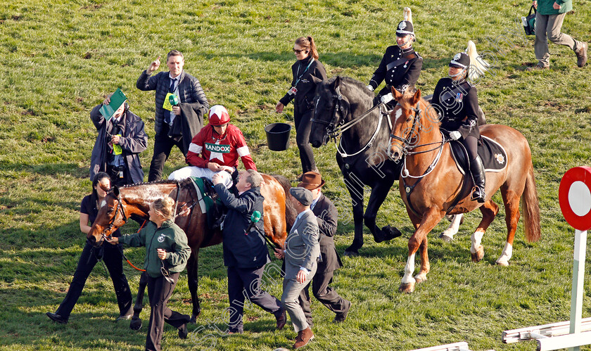 Tiger-Roll-0022 
 TIGER ROLL (Davy Russell) with Gordon Elliott after The Randox Health Grand National Aintree 14 Apr 2018 - Pic Steven Cargill / Racingfotos.com