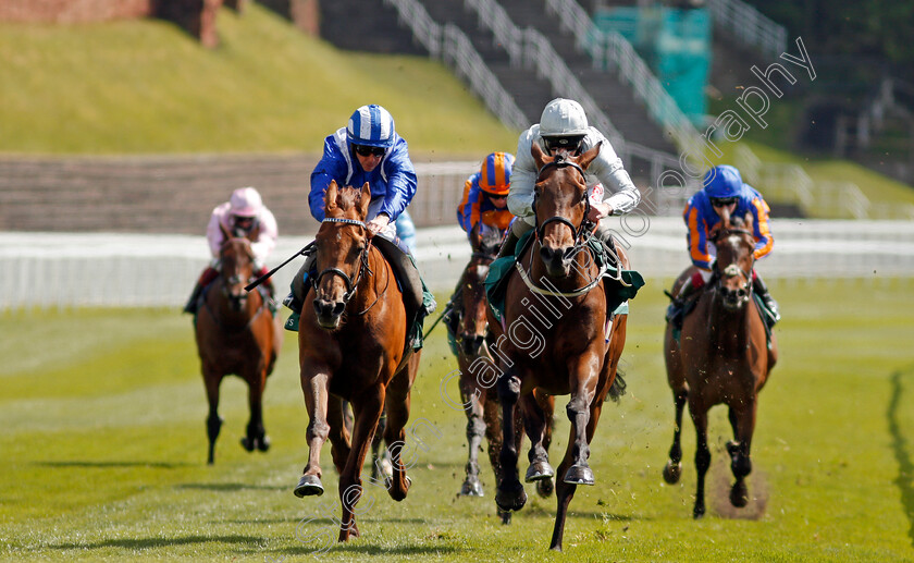 Dubai-Fountain-0006 
 DUBAI FOUNTAIN (right, Franny Norton) beats ZEYAADAH (left) in The Weatherbys ePassport Cheshire Oaks
Chester 5 May 2021 - Pic Steven Cargill / Racingfotos.com