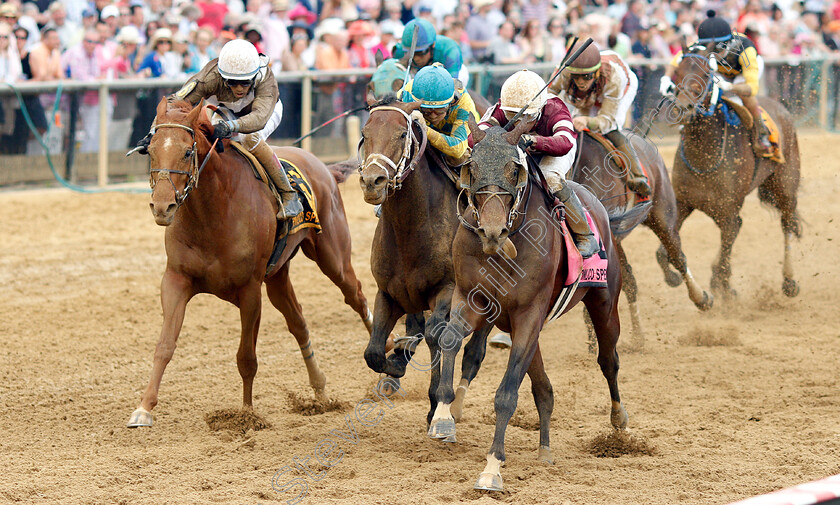 Tenfold-0004 
 TENFOLD (right, Ricardo Santana) beats FLAMEAWAY (centre) and CORDMAKER (left) in The Pimlico Special
Pimlico, Baltimore USA, 17 May 2019 - Pic Steven Cargill / Racingfotos/com