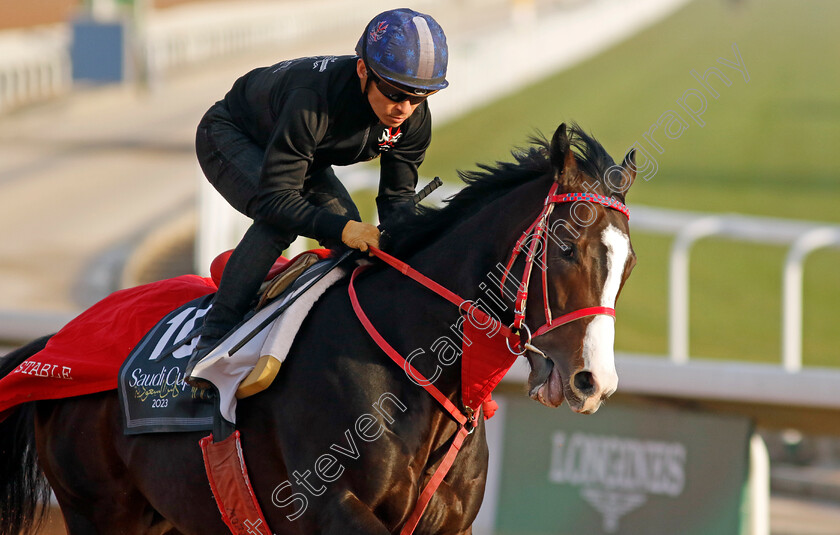 From-Dusk-0001 
 FROM DUSK training for The Saudi Derby
King Abdulaziz Racecourse, Kingdom of Saudi Arabia, 22 Feb 2023 - Pic Steven Cargill / Racingfotos.com