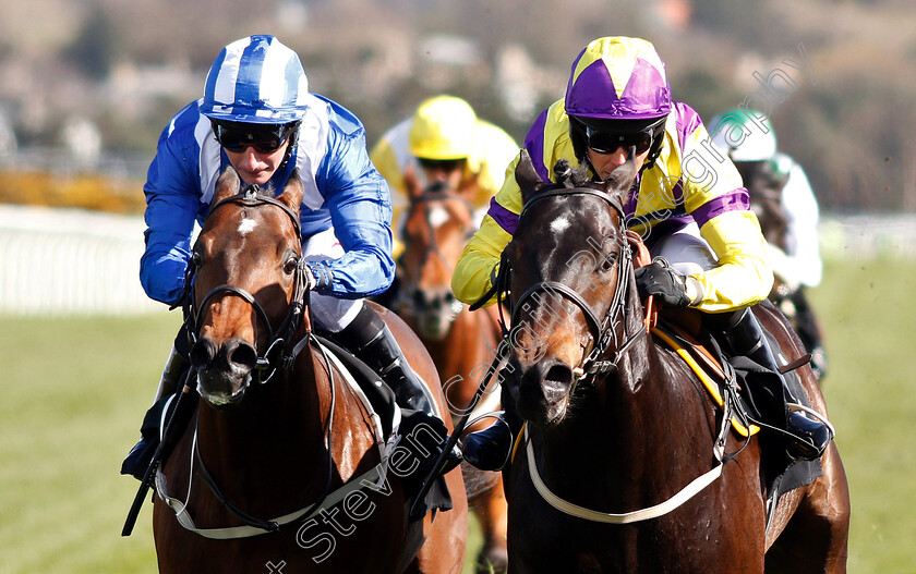 Proper-Beau-0006 
 PROPER BEAU (right, Graham Lee) beats ALMINOOR (left) in The Watch Racing TV Now Novice Stakes
Musselburgh 2 Apr 2019 - Pic Steven Cargill / Racingfotos.com