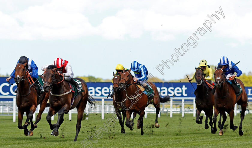 Invincible-Army-0001 
 INVINCIBLE ARMY (2nd left, Ryan Moore) beats EQTIDAAR (left) in The Merriebelle Stable Pavilion Stakes Ascot 2 May 2018 - Pic Steven Cargill / Racingfotos.com