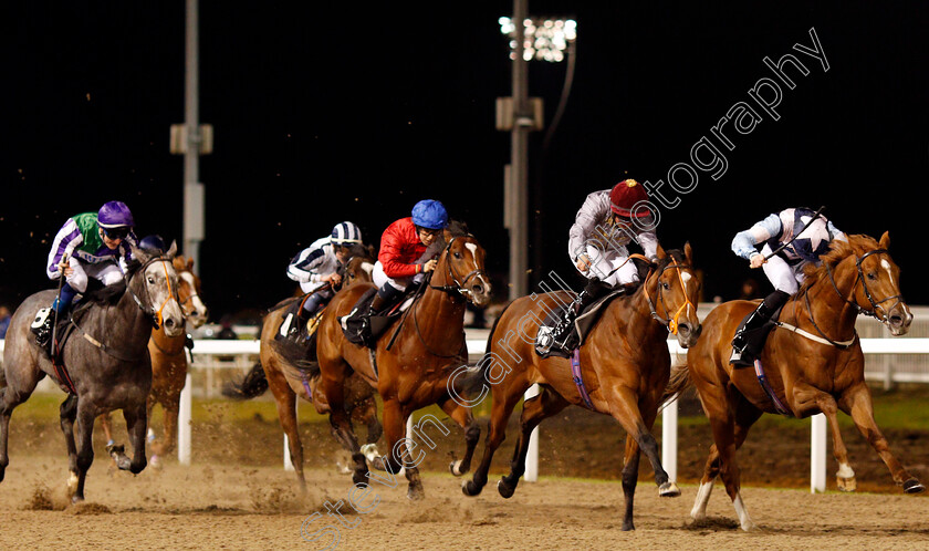 Mushtaq-0001 
 MUSHTAQ (2nd right, Tom Marquand) beats CHOICE ENCOUNTER (right) in The Bet toteJackpot At betfred.com EBF Novice Stakes Chelmsford 7 Dec 2017 - Pic Steven Cargill / Racingfotos.com