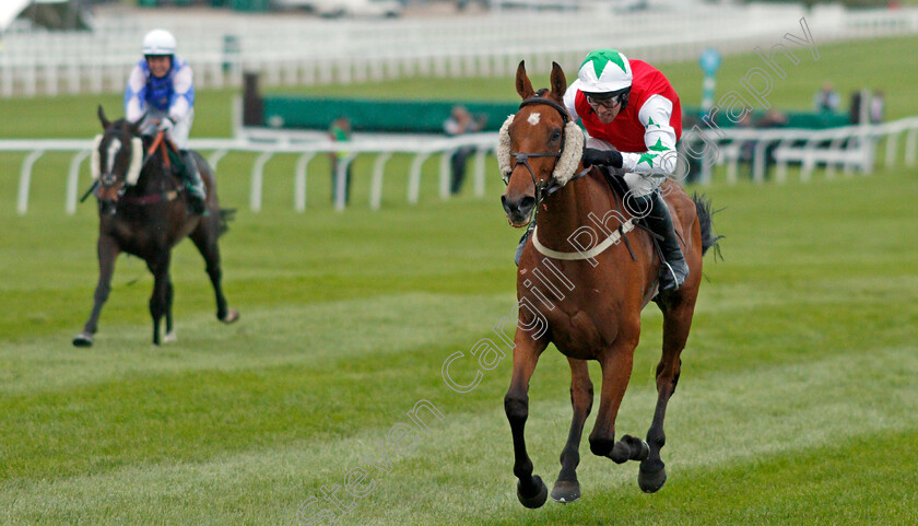 Battle-Dust-0001 
 BATTLE DUST (Alex Edwards) minus weight cloth and number cloth, finishes first but was then disqualified in The Cheltenham Club Open Hunters Chase Cheltenham 4 May 2018 - Pic Steven Cargill / Racingfotos.com