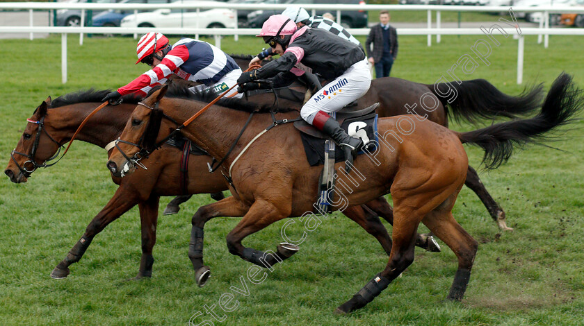 Bob-Mahler-0003 
 BOB MAHLER (6, Richard Johnson) beats WILDE BLUE YONDER (red) in The Mortgage Branch Novices Limited Handicap Chase
Newbury 22 Mar 2019 - Pic Steven Cargill / Racingfotos.com