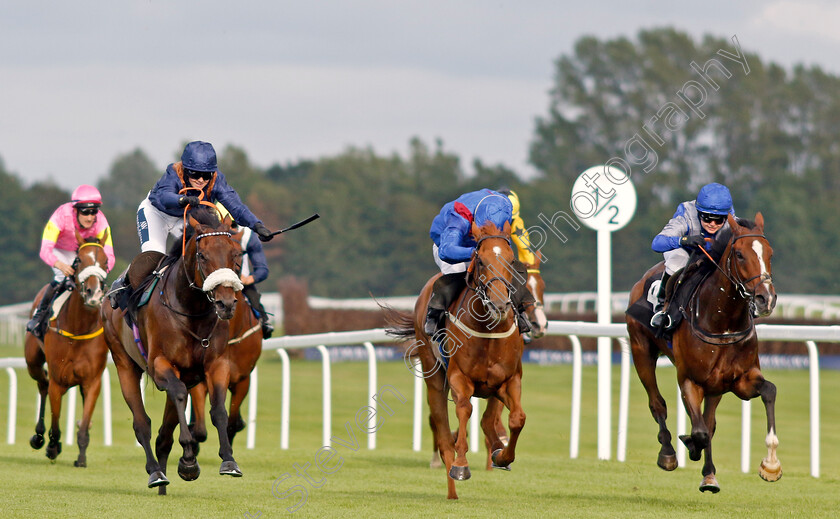 Lenny s-Spirit-0005 
 LENNY'S SPIRIT (right, Sophie Smith) beats WARNING SIGN (centre) and ALAZWAR (left) in The BetVictor Amateur Jockeys Handicap
Newbury 27 Jul 2023 - Pic Steven Cargill / Racingfotos.com