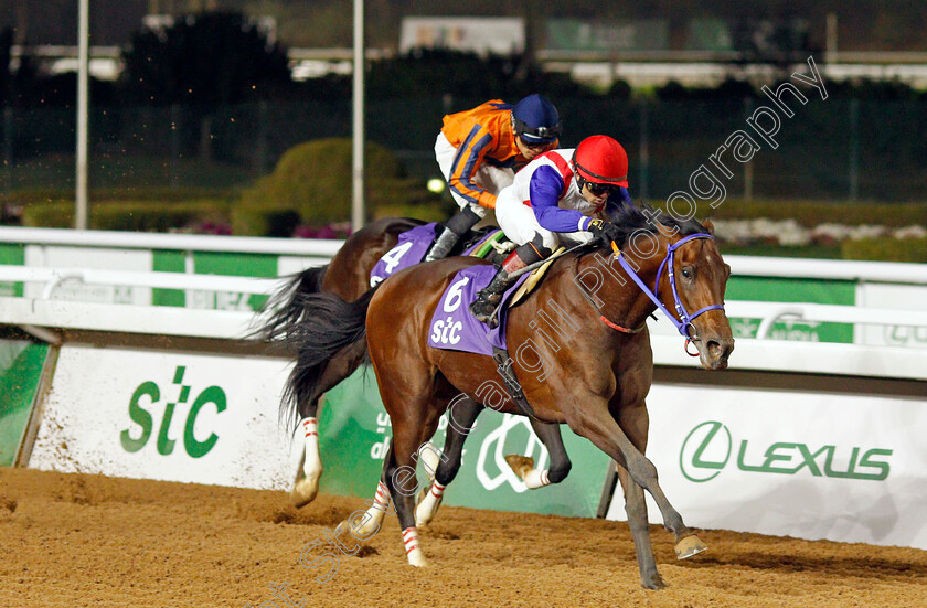 Mostawly-0004 
 MOSTAWLY (Joel Rosario) wins The STC International Jockeys Challenge Round 4
King Abdulaziz Racecourse, Riyadh, Saudi Arabia 25 Feb 2022 - Pic Steven Cargill /Racingfotos.com