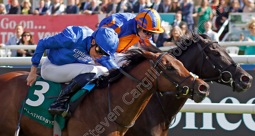 Hallasan-0003 
 HALLASAN (nearside, William Buick) beats CAMILLE PISSARRO (farside) in The Weatherbys Scientific £300,000 2-y-o Stakes
Doncaster 12 Sep 2024 - Pic Steven Cargill / Racingfotos.com