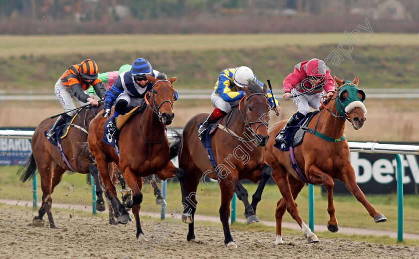 Devizes-0002 
 DEVIZES (centre, David Egan) beats IMAJORBLUSH (right) and ALMOST YOU (left) in The Betway Casino Handicap
Lingfield 6 Mar 2021 - Pic Steven Cargill / Racingfotos.com