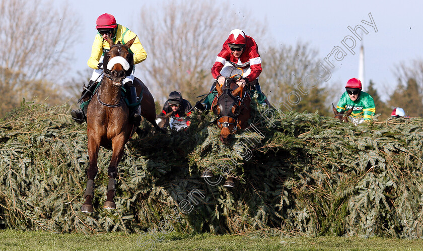 Tiger-Roll-0003 
 TIGER ROLL (centre, Davy Russell) beats MAGIC OF LIGHT (left) in The Randox Health Grand National 
Aintree 6 Apr 2019 - Pic Steven Cargill / Racingfotos.com