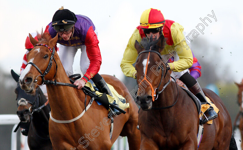 Balata-Bay-0005 
 BALATA BAY (right, Luke Catton) beats REGULAR (left) in The 32Red Casino Handicap
Kempton 3 Apr 2019 - Pic Steven Cargill / Racingfotos.com