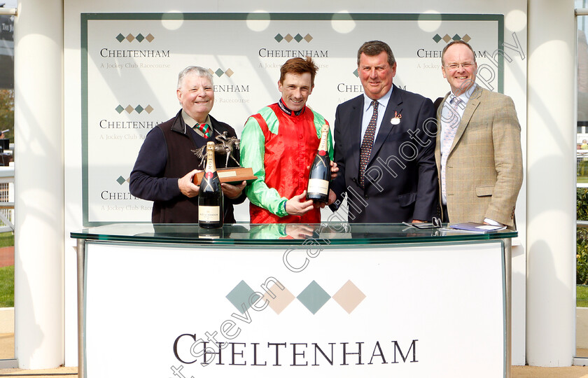 Le-Patriote-0009 
 Presentation to Richard Newland, Sam Twiston-Davies and owner for The Kingston Stud Handicap Hurdle won by LE PATRIOTE
Cheltenham 17 Apr 2019 - Pic Steven Cargill / Racingfotos.com