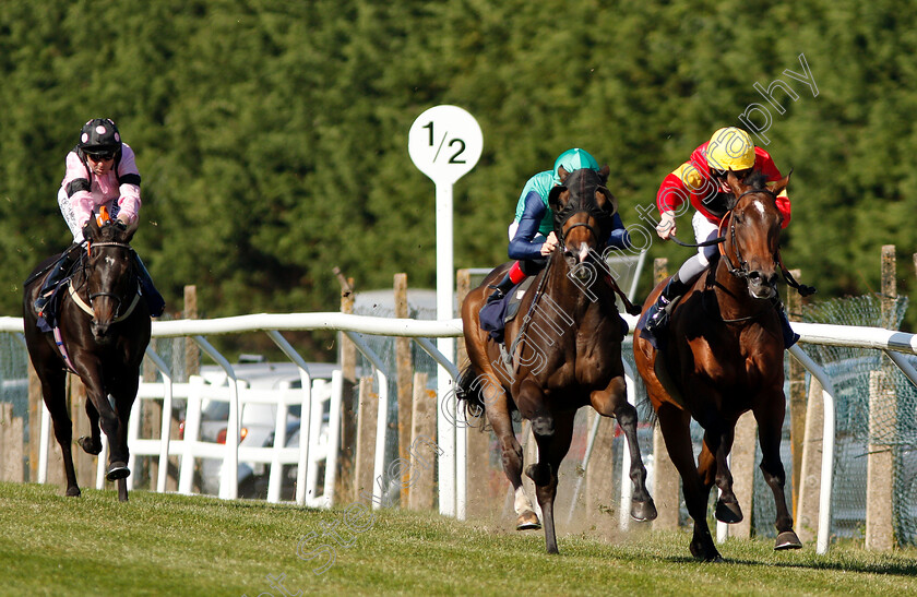 Jack-Taylor-0002 
 JACK TAYLOR (centre, Shane Kelly) beats JEOPARDY JOHN (right) in The mintbet.com The Home Of Refreshing Odds Handicap
Brighton 3 Jul 2018 - Pic Steven Cargill / Racingfotos.com