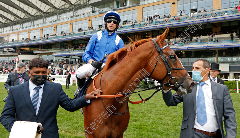 Mohaafeth-0011 
 MOHAAFETH (Jim Crowley) winner of The Hampton Court Stakes
Royal Ascot 17 Jun 2021 - Pic Steven Cargill / Racingfotos.com