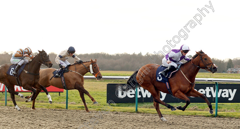 Gorgeous-Noora-0002 
 GORGEOUS NOORA (Hollie Doyle) wins The Play 4 To Score At Betway Handicap
Lingfield 18 Jan 2019 - Pic Steven Cargill / Racingfotos.com