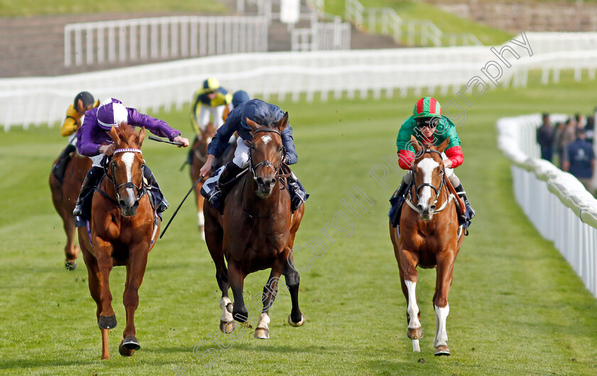 Temple-Of-Artemis-0003 
 TEMPLE OF ARTEMIS (centre, Ryan Moore) beats MR ALAN (left) and TROJAN HORSE (right) in The Roofing Consultants Group Handicap
Chester 5 May 2022 - Pic Steven Cargill / Racingfotos.com