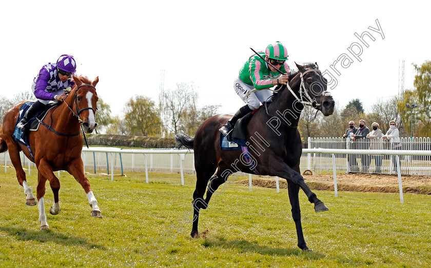 Pogo-0004 
 POGO (Kieran Shoemark) beats MUMS TIPPLE (left) in The Elusive Bloodstock EBF Stallions King Richard III Stakes '
Leicester 24 Apr 2021 - Pic Steven Cargill / Racingfotos.com