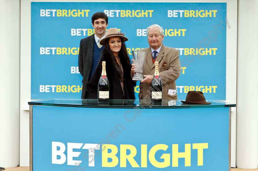 Beware-The-Bear-0009 
 Presentation to Mr George Barlow for The Join The BetBright Racing Club Handicap Chase won by BEWARE THE BEAR
Cheltenham 1 Jan 2019 - Pic Steven Cargill / Racingfotos.com