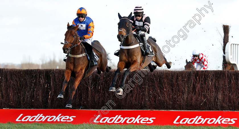 Knocknanuss-0005 
 KNOCKNANUSS (left) beats KUPATANA (right) in The Ladbrokes Novices Handicap Chase
Newbury 30 Nov 2018 - Pic Steven Cargill / Racingfotos.com