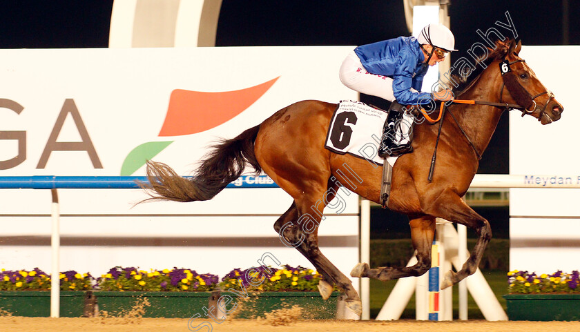 Gold-Town-0010 
 GOLD TOWN (William Buick) wins The UAE 2000 Guineas Trial Div1 Meydan 25 Jan 2018 - Pic Steven Cargill / Racingfotos.com