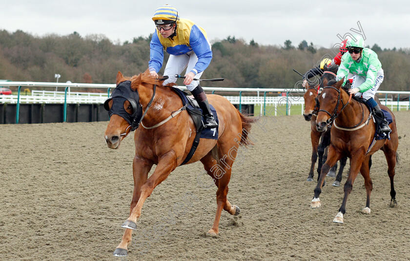 Brockey-Rise-0004 
 BROCKEY RISE (Katherine Begley) wins The Play 4 To Score At Betway Handicap
Lingfield 25 Jan 2019 - Pic Steven Cargill / Racingfotos.com