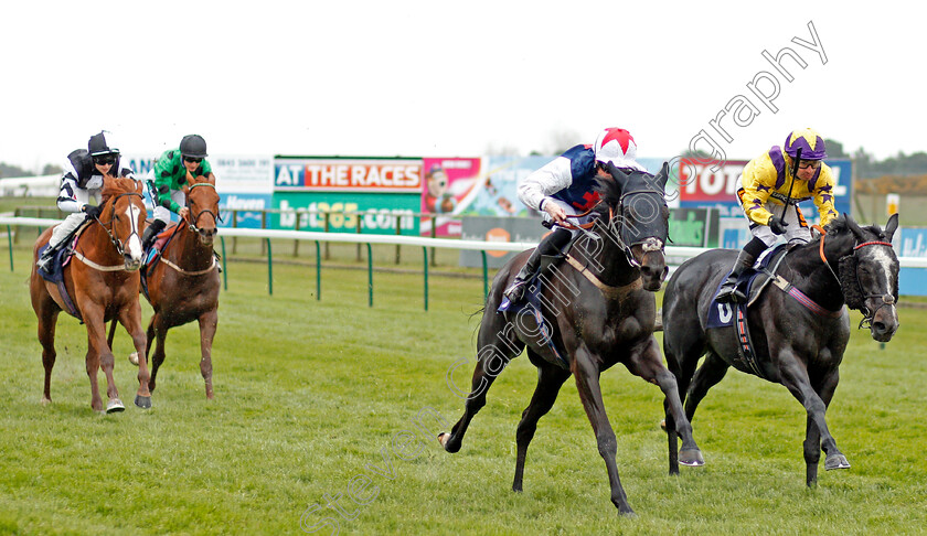 Luna-Magic-0003 
 LUNA MAGIC (2nd right, Jack Mitchell) beats CRYPTONITE (right) in The Eastern Power Systems Of Norwich Handicap Yarmouth 24 Apr 2018 - Pic Steven Cargill / Racingfotos.com