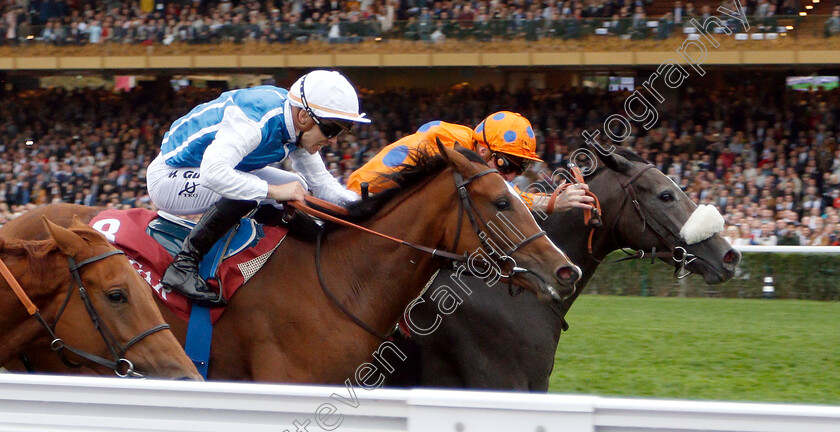 Lily s-Candle-0005 
 LILY'S CANDLE (right, Pierre-Charles Boudot) beats MATEMATICA (centre) and STAR TERMS (left) in The Qatar Prix Marcel Boussac
Longchamp 7 Oct 2018 - Pic Steven Cargill / Racingfotos.com