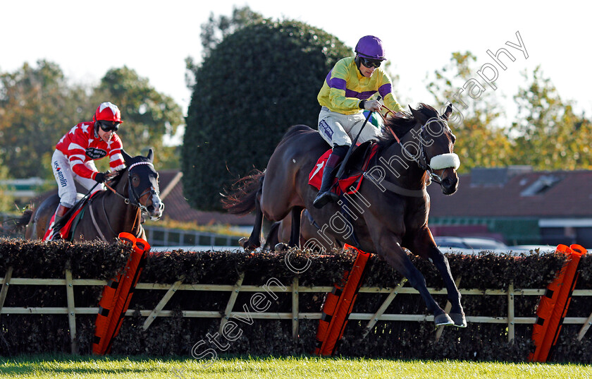 Amour-De-Nuit-0004 
 AMOUR DE NUIT (Sam Twiston-Davies) wins The Better Odds With Matchbook Novices Hurdle Kempton 22 Oct 2017 - Pic Steven Cargill / Racingfotos.com