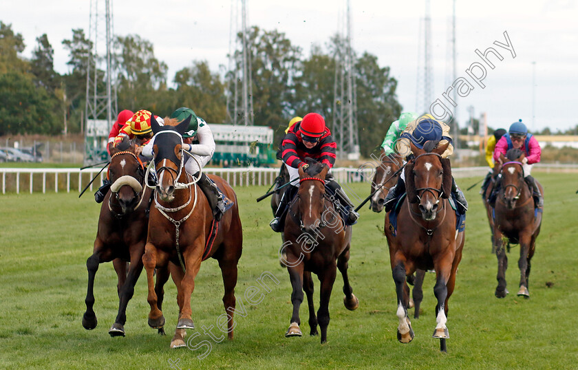 Hard-One-To-Please-0006 
 HARD ONE TO PLEASE (2nd left, Pat Cosgrave) beats OUTBOX (right) in The Stockholm Cup International
Bro Park, Sweden 18 Sep 2022 - Pic Steven Cargill / Racingfotos.com