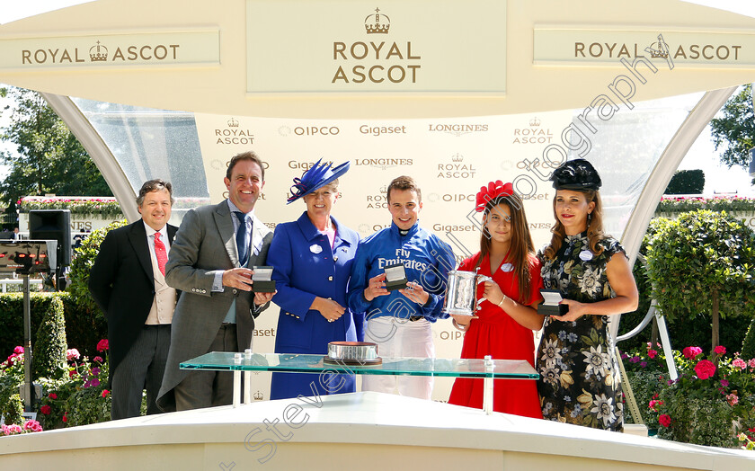 Old-Persian-0010 
 Presentation by Clare Balding to Charlie Appleby, William Buick, Sheika Jalila and Princess Haya after The King Edward VII Stakes won by OLD PERSIAN
Royal Ascot 22 Jun 2018 - Pic Steven Cargill / Racingfotos.com