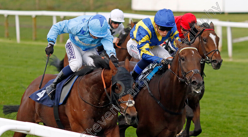 Forward-Flight-0002 
 FORWARD FLIGHT (right, Benoit de la Sayette) beats DREAM PIRATE (left) in The Great Prices On Bresbet.com Handicap
Yarmouth 16 Oct 2023 - Pic Steven Cargill / Racingfotos.com