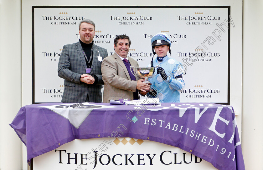 Pony-Race-Presentation-0001 
 Presentation to Edward Vaughan for The Charles Owen Pony Race 148cm & under won by WHITE WATER
Cheltenham 17 Nov 2019 - Pic Steven Cargill / Racingfotos.com