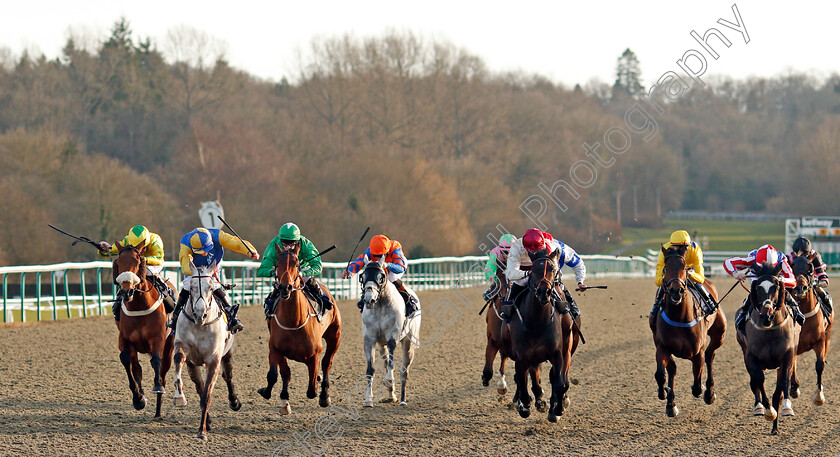 Betsalottie-0001 
 BETSALOTTIE (2nd left, Mitch Godwin) wins The Betway Handicap Div1 Lingfield 16 Feb 2018 - Pic Steven Cargill / Racingfotos.com