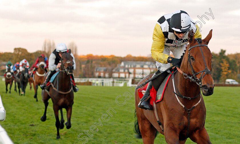 Mercy-Mercy-Me-0003 
 MERCY MERCY ME (Paddy Brennan) wins The Bet £10 Get £20 At 188bet Standard Open National Hunt Flat Race Sandown 12 Nov 2017 - Pic Steven Cargill / Racingfotos.com