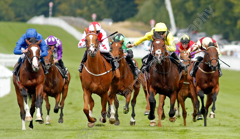 Marbaan-0001 
 MARBAAN (right, Jamie Spencer) beats HOLLOWAY BOY (2nd left) and MYSTERIOUS NIGHT (left) in The Japan Racing Association Vintage Stakes
Goodwood 26 Jul 2022 - Pic Steven Cargill / Racingfotos.com