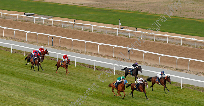 Manassas-0001 
 MANASSAS (green, Elione Chaves) wins The Turf Mile Final
Bro Park Sweden 22 Sep 2019 - Pic Steven Cargill / Racingfotos.com