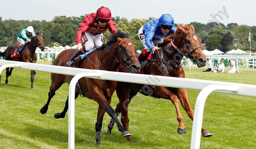 Laser-Show-0002 
 LASER SHOW (Tom Queally) beats RIOT (left) in The Irish Stallion Farms EBF Novice Stakes
Sandown 5 Jul 2019 - Pic Steven Cargill / Racingfotos.com