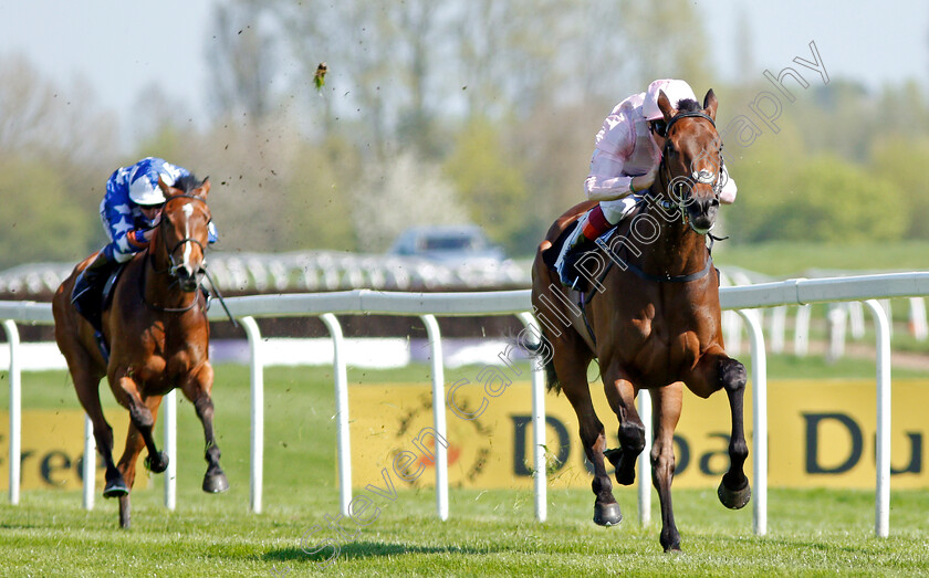 Lah-Ti-Dar-0004 
 LAH TI DAR (Frankie Dettori) wins The BJP Celebrating 20 Years Maiden Fillies Stakes Newbury 20 Apr 2018 - Pic Steven Cargill / Racingfotos.com