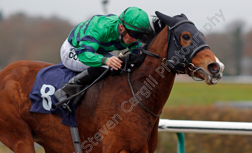 Domitilla-0004 
 DOMITILLA (Tom Marquand) wins The 32Red.com Fillies Handicap Lingfield 6 Dec 2017 - Pic Steven Cargill / Racingfotos.com