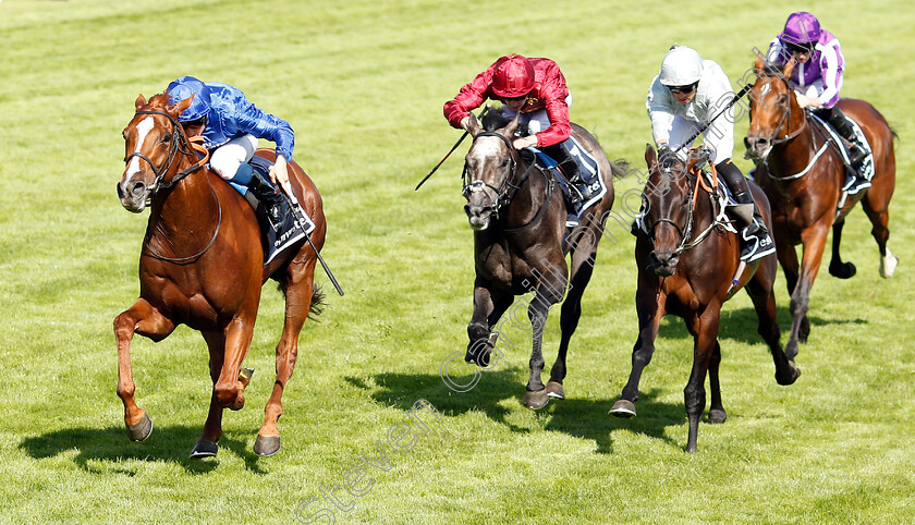 Masar-0009 
 MASAR (William Buick) beats DEE EX BEE (2nd right) ROARING LION (2nd left) and SAXON WARRIOR (right) in The Investec Derby
Epsom 2 Jun 2018 - Pic Steven Cargill / Racingfotos.com