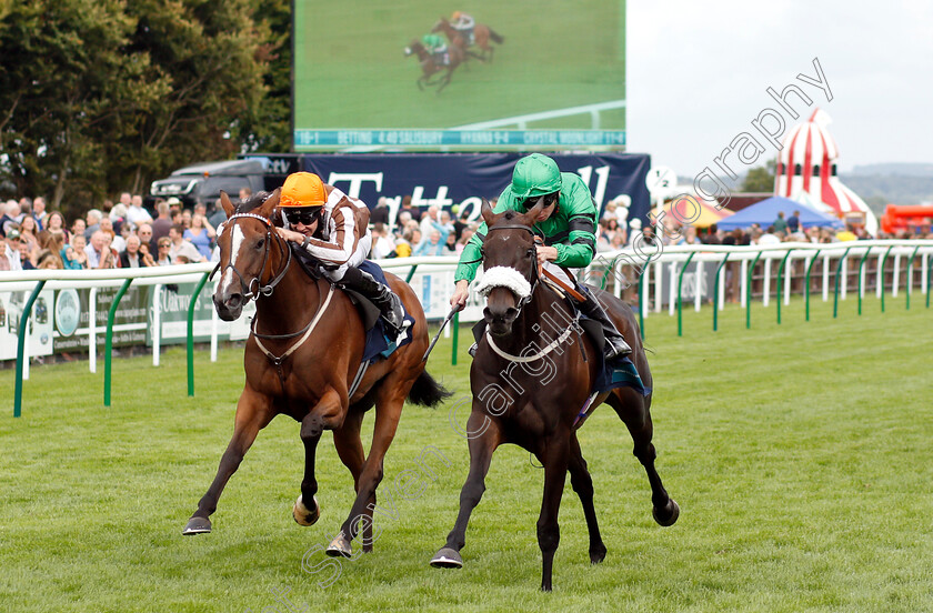 Lorelina-0003 
 LORELINA (right, Oisin Murphy) beats HYANNA (left) in The EBF Breeders Series Fillies Handicap
Salisbury 16 Aug 2018 - Pic Steven Cargill / Racingfotos.com