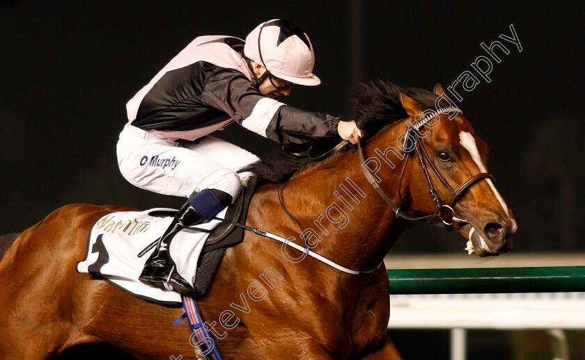 Hit-The-Bid-0005 
 HIT THE BID (Oisin Murphy) wins The Watch Time Handicap Meydan 8 Feb 2018 - Pic Steven Cargill / Racingfotos.com