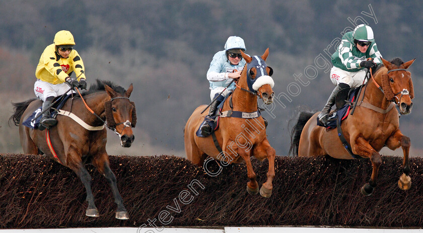 Acting-Lass-0001 
 ACTING LASS (left, Paddy Brennan) beats ANOTHER VENTURE (centre) and CAPTAIN CATTISTOCK (right) in The Coral Welsh Grand National Trial Handicap Chase
Chepstow 7 Dec 2019 - Pic Steven Cargill / Racingfotos.com