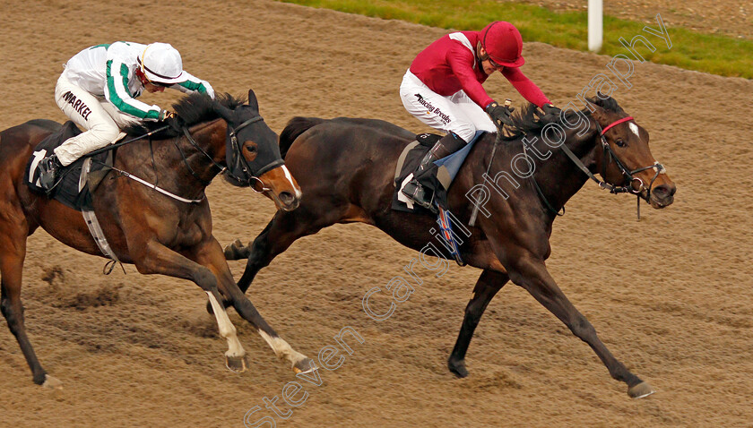 Colonize-0010 
 COLONIZE (Jim Crowley) beats FAR ROCKAWAY (left) in The Extra Places At totesport.com Novice Stakes
Chelmsford 25 Nov 2019 - Pic Steven Cargill / Racingfotos.com