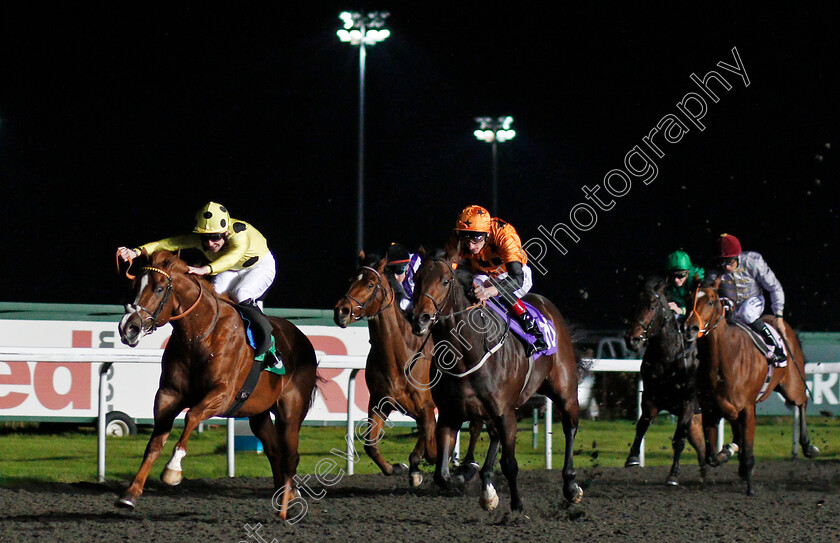 Flavius-Titus-0001 
 FLAVIUS TITUS (Jack Mitchell) beats SALUTE THE SOLDIER (centre) in The 32Red Casino EBFstallions.com Novice Stakes Div1 Kempton 22 Nov 2017 - Pic Steven Cargill / Racingfotos.com