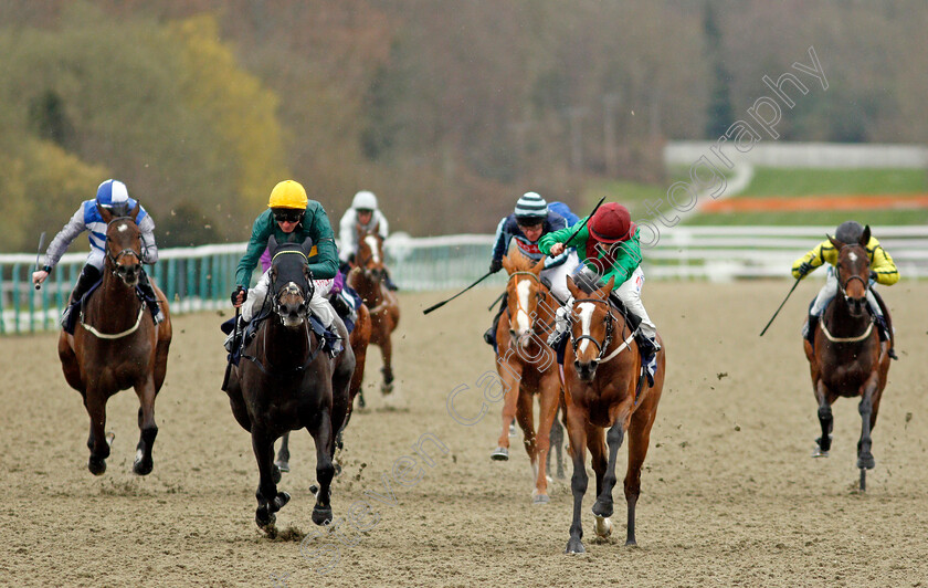 Regent-0002 
 REGENT (centre, Robert Havlin) beats INVITE (right) in The Get Your Ladbrokes Daily Odds Boost Fillies Novice Stakes
Lingfield 26 Mar 2021 - Pic Steven Cargill / Racingfotos.com