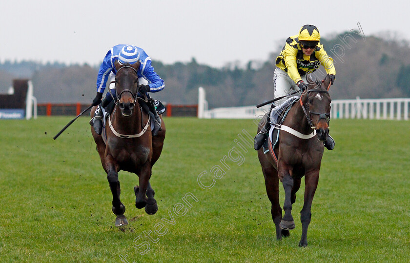 Shishkin-0019 
 SHISHKIN (right, Nico de Boinville) beats ENERGUMENE (left) in The SBK Clarence House Chase
Ascot 22 Jan 2022 - Pic Steven Cargill / Racingfotos.com